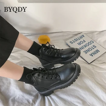 BYQDY Invierno Corto Felpa Cálida Nieve Botas de Mujer Zapatos de Dedo del pie Redondo botines de 2CM de Plataforma de Botas de Suela de Goma Hebilla de Cuero Negro