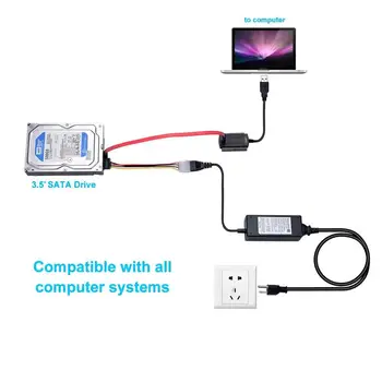 Cable adaptador de Coche a USB 2.0 Adaptador Convertidor de Cable para la Unidad de Disco Duro HDD de 2.5\