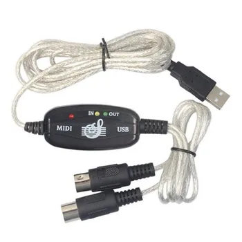 Cable MIDI-USB Convertir USB del Adaptador EN la SALIDA de la Interfaz MIDI Cable Convertidor de Música de PC Teclado Cables del Adaptador De 16 Canales 12990