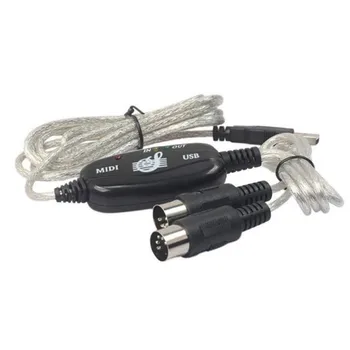 Cable MIDI-USB Convertir USB del Adaptador EN la SALIDA de la Interfaz MIDI Cable Convertidor de Música de PC Teclado Cables del Adaptador De 16 Canales