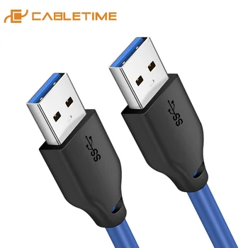 CABLETIME Cable de Extensión USB USB3.0 de Alta Velocidad Conntector macho a Macho para el ordenador Portátil PC Huawei Macbook C271