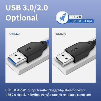 CABLETIME Cable de Extensión USB USB3.0 de Alta Velocidad Conntector macho a Macho para el ordenador Portátil PC Huawei Macbook C271
