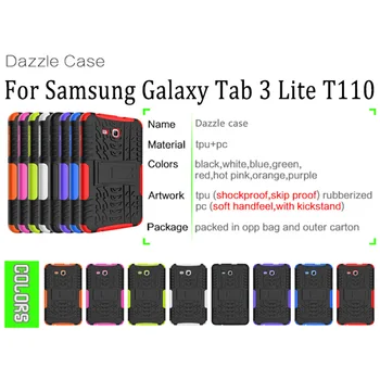 Caja de la tableta de Samsung Galaxy Tab 3 lite 7.0 Ficha E T110 T111 SM-T111 T113 SM-T113 T116 Soporte de la capa Protectora de la Piel Cubierta de la Capa