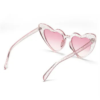 Caliente de la venta de Corazón de Amor de Gafas de sol de las Mujeres Lindo Retro Cat Eye Gafas de Sol mujer Femenina y Sexy de Lentes color de Rosa Rojo Flash Gafas