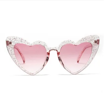 Caliente de la venta de Corazón de Amor de Gafas de sol de las Mujeres Lindo Retro Cat Eye Gafas de Sol mujer Femenina y Sexy de Lentes color de Rosa Rojo Flash Gafas