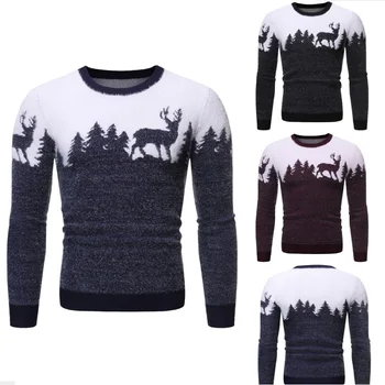 Caliente el estilo de otoño/invierno 2020 masculino de Navidad de los ciervos jersey suéter casual suéter de punto que adelgaza la tendencia masculina