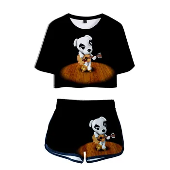 Caliente Juego de Cruce de Anime Animal Trajes Cosplay T-shirt, pantalones cortos Camisetas de Verano de las Niñas de las Mujeres de Manga Corta pantalones Cortos de Deporte de Ejecución Establecido