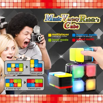 Cambiante Inteligente Puzzle Reto del Cubo con Luz Led Electrónica cubo mágico de los juguetes para los niños Anti Estrés Cubo Rompecabezas