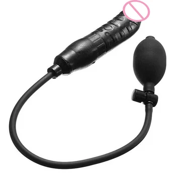 Candiway Negro Super Suave Inflable Consolador Realista de la Bomba Plug Anal Productos para Adultos de Adultos Juguetes de Placer Para las Mujeres los Hombres 1PC