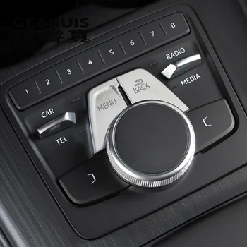Car Styling Para Audi A4 B9 A5 de que los cambios en el Panel Cubre multimedia Negro botones del MENÚ de la etiqueta Engomada de la decoración de Interiores Accesorios de automóviles