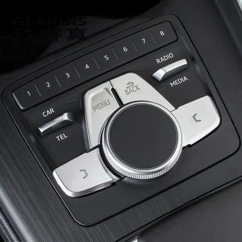 Car Styling Para Audi A4 B9 A5 de que los cambios en el Panel Cubre multimedia Negro botones del MENÚ de la etiqueta Engomada de la decoración de Interiores Accesorios de automóviles