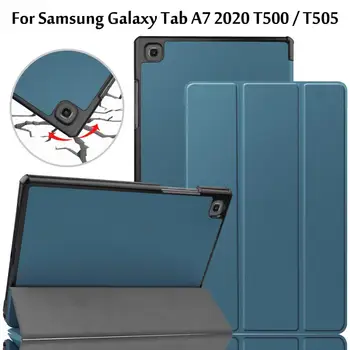 Caso Para Samsung Galaxy Tab A7 10.1 SM-T500 / SM-T505 Ultra Delgado Cuero Magnético de la Cubierta del Soporte Para Tab A7 T500 T505 Funda Capa