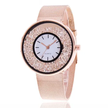 Casual Mujer Romántica Reloj De Pulsera De Cuero De Imitación De Diamante Diseñador De Las Señoras Del Reloj Simple Gfit Montre Femme Navidad Reloj Mujer Caliente Y 50