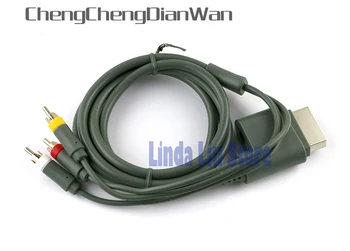 ChengChengDianWan 10pcs/lot xbox360 xbox 360 Chapado en Oro Cable de AV Compuesto de Alta Definición de 3 RCA cable óptico Cable
