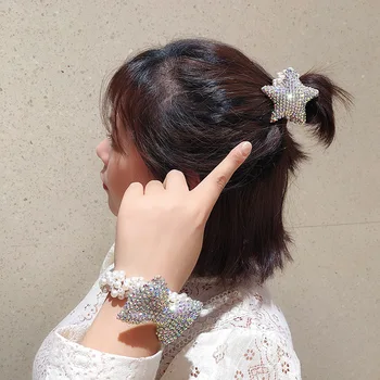 Chicas de moda accesorios para el cabello rústico Brillante estrella de mar con cuentas de perlas diadema banda de goma elástica de pelo bandas