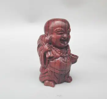 Chino Hogar De La Colección De Trabajo Hecho A Mano Talla De Madera De Buda Maitreya Pequeña Estatua