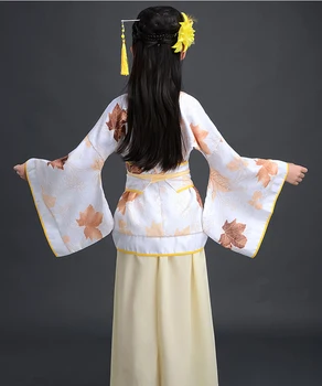 Chino Tradicional de Vestir para Niños Blanco Verde Amarillo Lavanda Hijos Adultos Chino Vestido de Chica Tang Ming Hanfu Cosplay