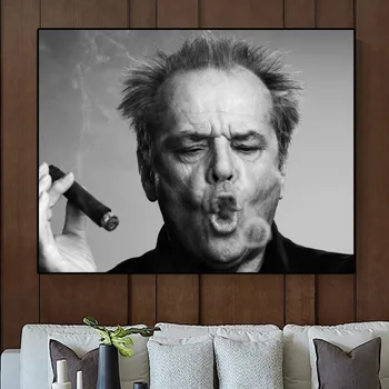 Cigarro cartel de arte de la pared de impresión de imagen sala de estar moderna en blanco y negro de la decoración de la pintura