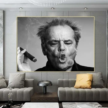 Cigarro cartel de arte de la pared de impresión de imagen sala de estar moderna en blanco y negro de la decoración de la pintura