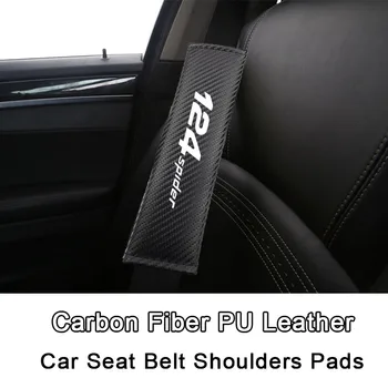 Cinturón de Seguridad del coche de la Cubierta Para el Fiat 124 Spider de Fibra de Carbono Textura Cinturón de seguridad de Vehículos de Cojín de la Protección de los Accesorios del Coche de Interior 2Pcs