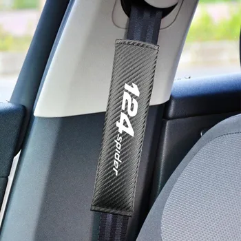 Cinturón de Seguridad del coche de la Cubierta Para el Fiat 124 Spider de Fibra de Carbono Textura Cinturón de seguridad de Vehículos de Cojín de la Protección de los Accesorios del Coche de Interior 2Pcs