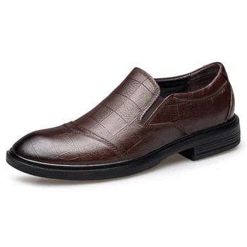 CLAXNEO Hombre Cuero Zapatos de Vestir de Cuero Genuino Formal de Calzado Masculino de la Boda Zapatos de Deslizamiento en clax de los Hombres de Negocios de la Oficina de Oxford, Mocasines