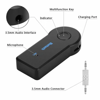 Coche De 3,5 Receptor Bluetooth De Audio Aux Receptor Adaptador De Manos Libres Inalámbrico De Accesorios De Automóviles