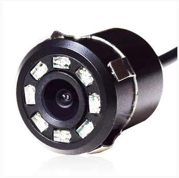 Coche Universal de 18.5 mm Super Mini con luz led agujero revertir de visión trasera cámara de vídeo ccd HD de la visión nocturna resistente al agua