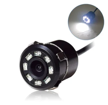 Coche Universal de 18.5 mm Super Mini con luz led agujero revertir de visión trasera cámara de vídeo ccd HD de la visión nocturna resistente al agua