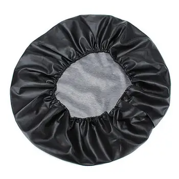 Coche Universal de los Neumáticos de Repuesto de Neumáticos de la Cubierta de Cuero del PVC de la Rueda de Repuesto Cubierta de la rueda de Bolsa de la Bolsa de Protector adecuado para Todo tipo de Coche Negro Protector