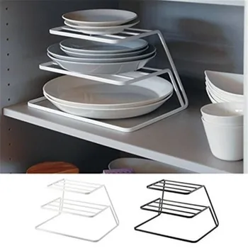 Cocina de hierro de tres niveles de dish rack gabinete de capas estante de plato de la vajilla de almacenamiento de organizar drenaje