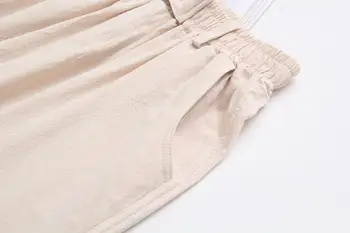 COCOEPPS 2020 de Verano Casual de Algodón de Lino de Harén Pantalones de las Mujeres de Cintura Elástica Más el Tamaño de los Pantalones Sueltos 4XL Gran Tamaño Transpirable Pantalones