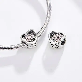 CodeMonkey Real 925 Strerling Corazón de Plata Perlas de Ajuste Original Diseño de la Pulsera del Amor del Corazón de los Encantos Granos DIY de la Joyería