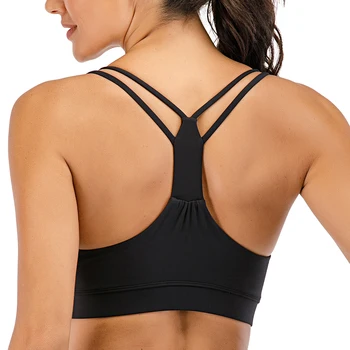 Collar de Deportes de Sujetador Push Up Active Wear Extraíble Tazas Transpirable Anti-sudor de Deportes de Mujeres Blusa Tops Para Fitness