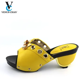Color amarillo Zapatos de África Zapatos de la Boda de la Alta Calidad de la Moda italiano Elegante Zapato de las Mujeres con Piedra Tacones de Verano de las Mujeres de las Bombas