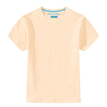 Colores Sólidos Niño Hijo De Verano De Manga Corta T-Shirt Niños De Algodón Negro Rosa Naranja El Cielo Camisetas De Bebé Niño De La Camiseta De La Chica Tops Camisetas