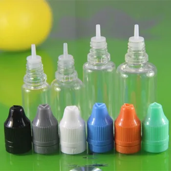 Colorido 100pcs 5ml 10ml 15ml 20ml 30ml 50ml Vaciar el Líquido E Gotero de Plástico Botellas a Prueba de niños tapas de Botella de la Aguja Consejos