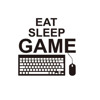 Comer Dormir Juego de Cotización de la Pared Pegatinas Decal Juegos de PC Teclado Controlador de Ratón Gamer de juegos Boy Dormitorio Decoración