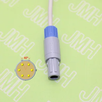 Compatible con Sensor de SpO2 Cable de Avanzada del Pulso del Monitor, 6P 40 ángulo Conector, para Adulto/Niño/Neonato Dedo/Oído/Pie.