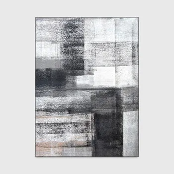 Con estilo sencillo y moderno abstracto de tinta China negra gris dormitorio puerta de la cocina estera del piso de la sala de mat alfombra puede ser personalizado 104987
