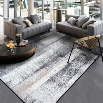 Con estilo sencillo y moderno abstracto de tinta China negra gris dormitorio puerta de la cocina estera del piso de la sala de mat alfombra puede ser personalizado
