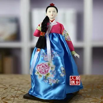 Corea Muñeca coreano de Artes y Oficios de Adorno coreano de Seda Muñeca coreano Vestido de Adorno, Regalo de la Muñeca Modelo