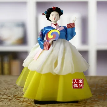 Corea Muñeca coreano de Artes y Oficios de Adorno coreano de Seda Muñeca coreano Vestido de Adorno, Regalo de la Muñeca Modelo