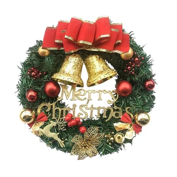 Corona de navidad de la Puerta Colgando Teng Tira de Simulación de las Flores de la Ventana de la Decoración de Navidad Adornos de Decoración para el Hogar en Año Nuevo Garland