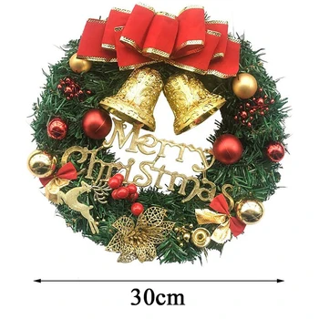 Corona de navidad de la Puerta Colgando Teng Tira de Simulación de las Flores de la Ventana de la Decoración de Navidad Adornos de Decoración para el Hogar en Año Nuevo Garland