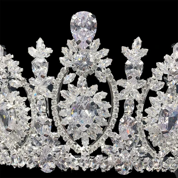 Corona Diadema Clásico Romántico Diseño de Lujo Cubic Zirconia Elegante Para Mujeres Con Alta Calidad BC4461 Haar Sieraden Bruiloft