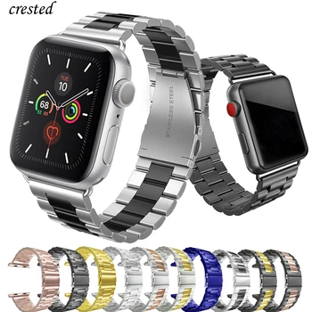 Correa para Apple de la banda de reloj de 44 mm 40 mm iWatch banda de 38 mm 42 mm de Acero Inoxidable brazalete de metal Apple watch 5 4 3 2 1 38/40 42/44mm