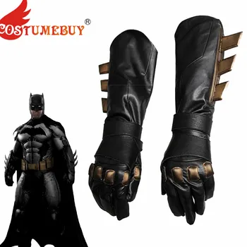 CostumeBuy Cosplay Accesorios Superhéroe v Superman Dawn of Justice guantes de cuero de Lujo de cosplay guantes Negro 99970