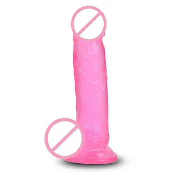 CPWD Suave Gelatina Dildo Realista de la Copa de Succión No Vibrador Consolador Pene Artificial Adulta de los juguetes Sexuales para Mujeres Lesbianas masturbación 105139