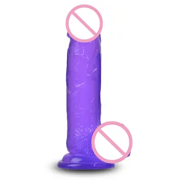 CPWD Suave Gelatina Dildo Realista de la Copa de Succión No Vibrador Consolador Pene Artificial Adulta de los juguetes Sexuales para Mujeres Lesbianas masturbación
